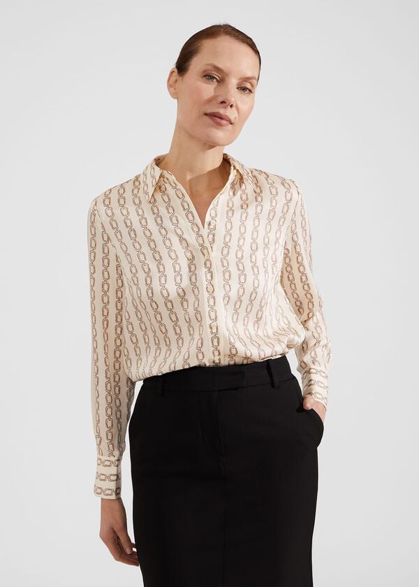 hobbs Joelle Shirt Cream Camel