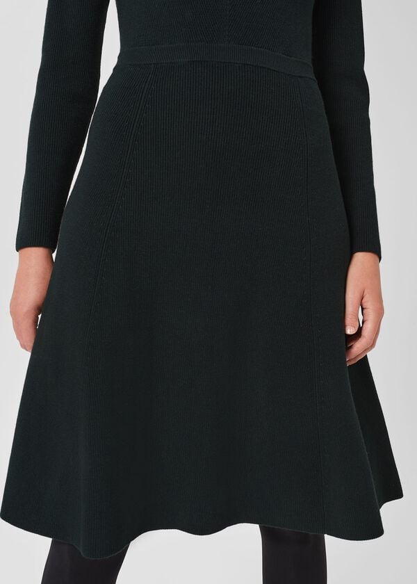 Hobbs Joy Knitted Dress Forest Green