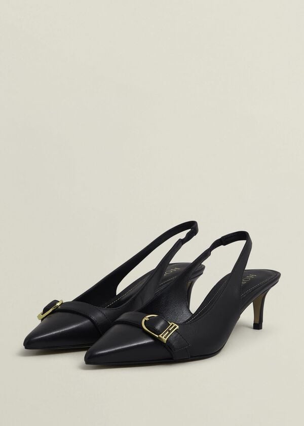 Hobbs Jude Leather Slingbacks Black