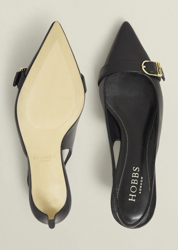 Hobbs Jude Leather Slingbacks Black