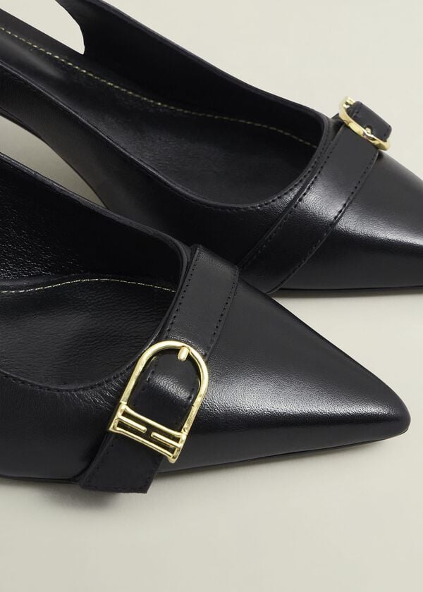 Hobbs Jude Leather Slingbacks Black