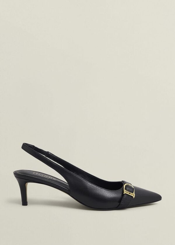 hobbs Jude Leather Slingbacks Black