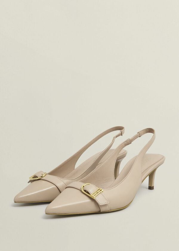 Hobbs Jude Leather Slingbacks Blush Pink
