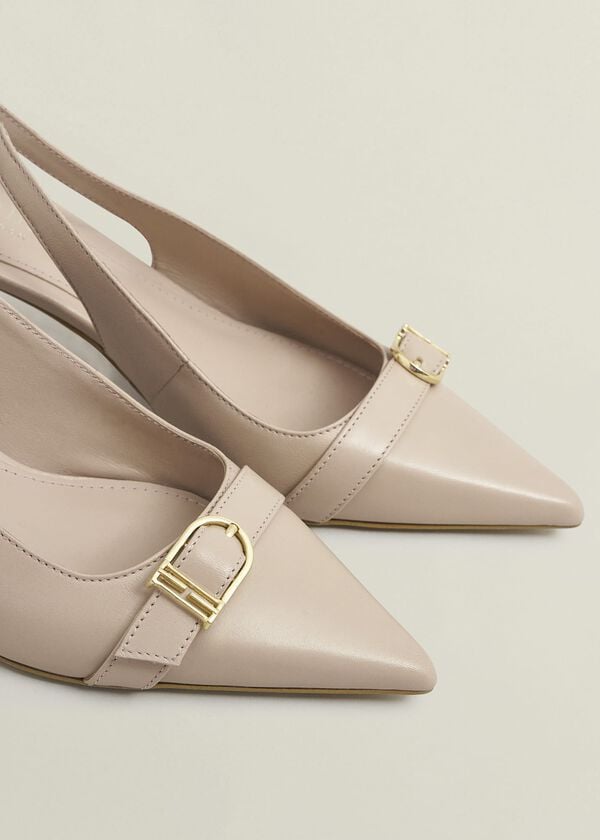 Hobbs Jude Leather Slingbacks Blush Pink