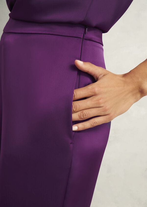 Hobbs Judith Satin Trousers Vibrant Purple