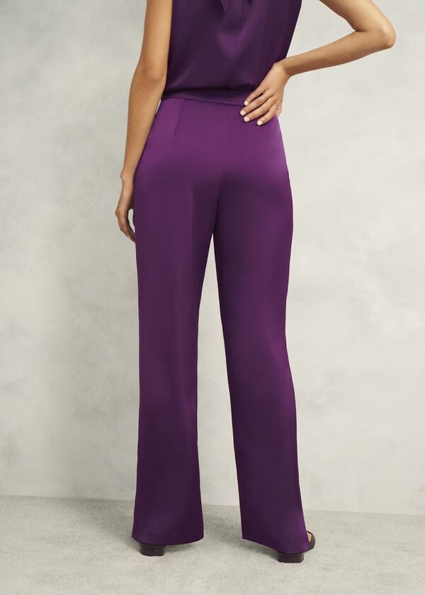 Hobbs Judith Satin Trousers Vibrant Purple