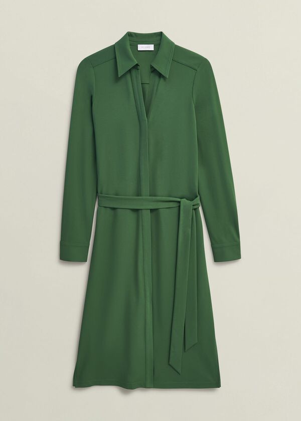 Hobbs Julia Ponte Dress Green