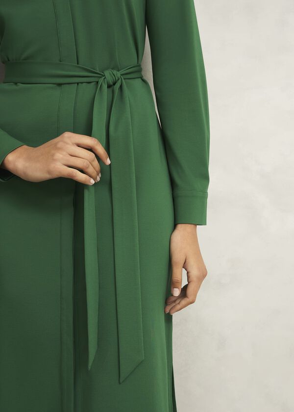 Hobbs Julia Ponte Dress Green