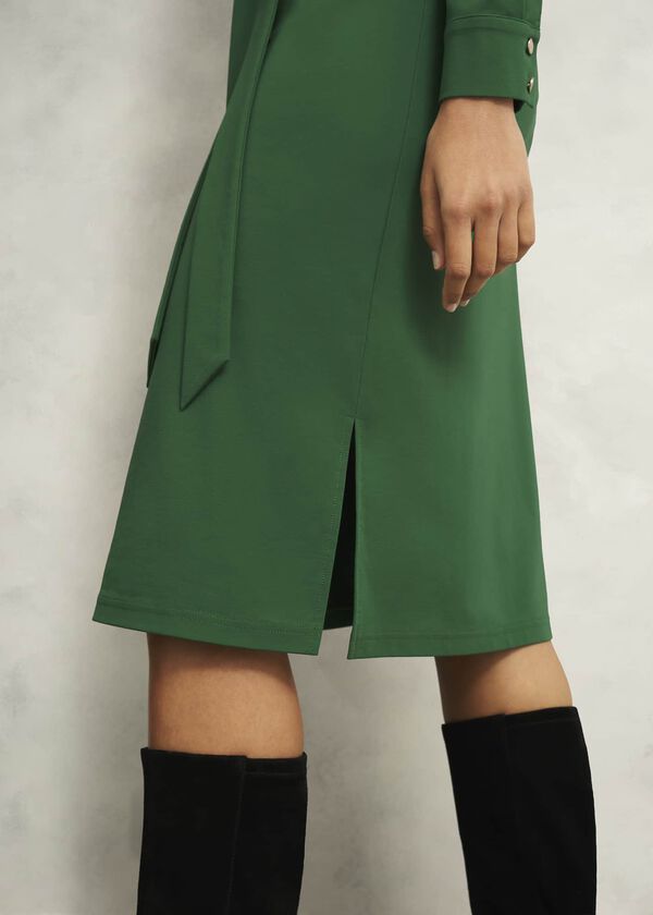 Hobbs Julia Ponte Dress Green