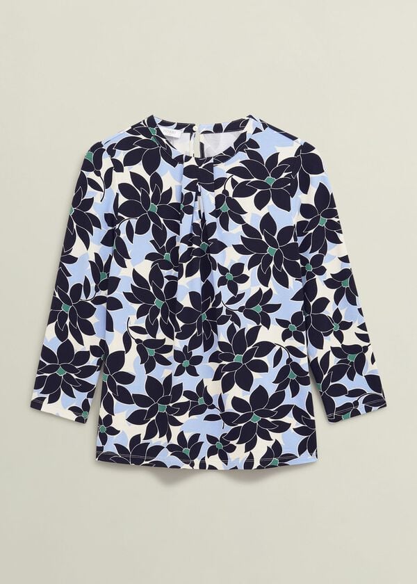 Hobbs Julia Printed Top Blue Multi
