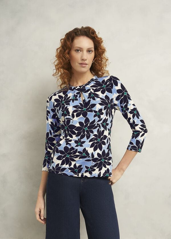 hobbs Julia Printed Top Blue Multi