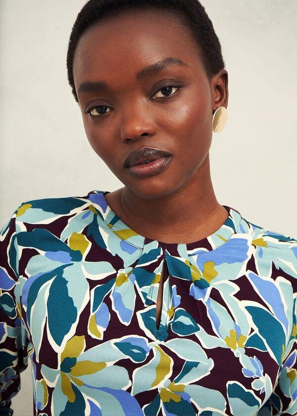 Hobbs Julia Printed Top Malbec Multi