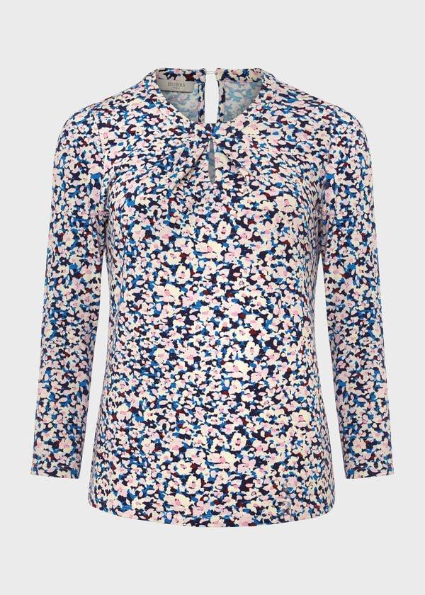 Hobbs Julia Printed Top Pink Multi
