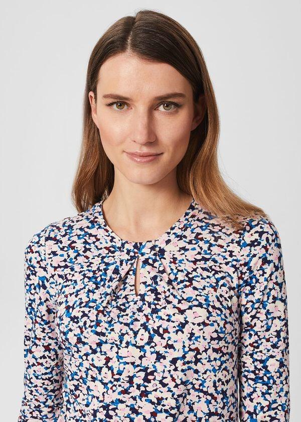 Hobbs Julia Printed Top Pink Multi