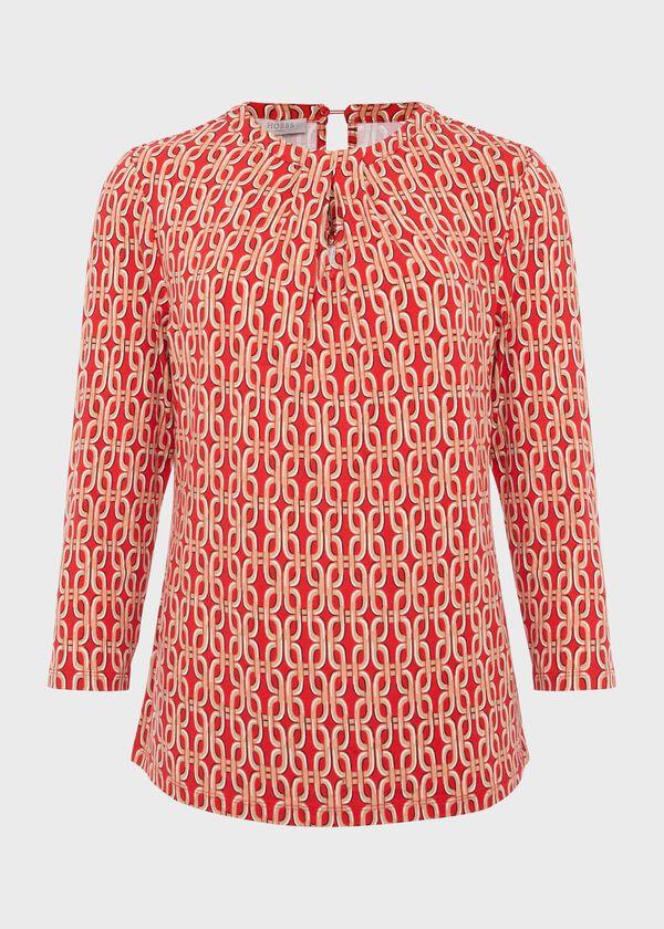 Hobbs Julia Printed Top Red