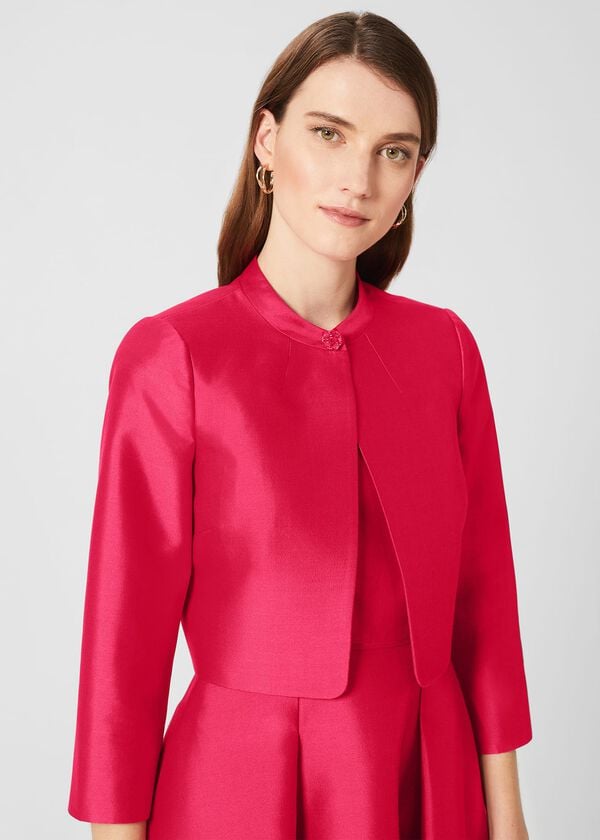 Hobbs Julietta Silk Blend Jacket Fuchsia Pink
