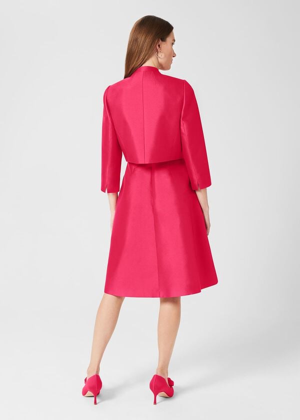 Hobbs Julietta Silk Blend Jacket Fuchsia Pink