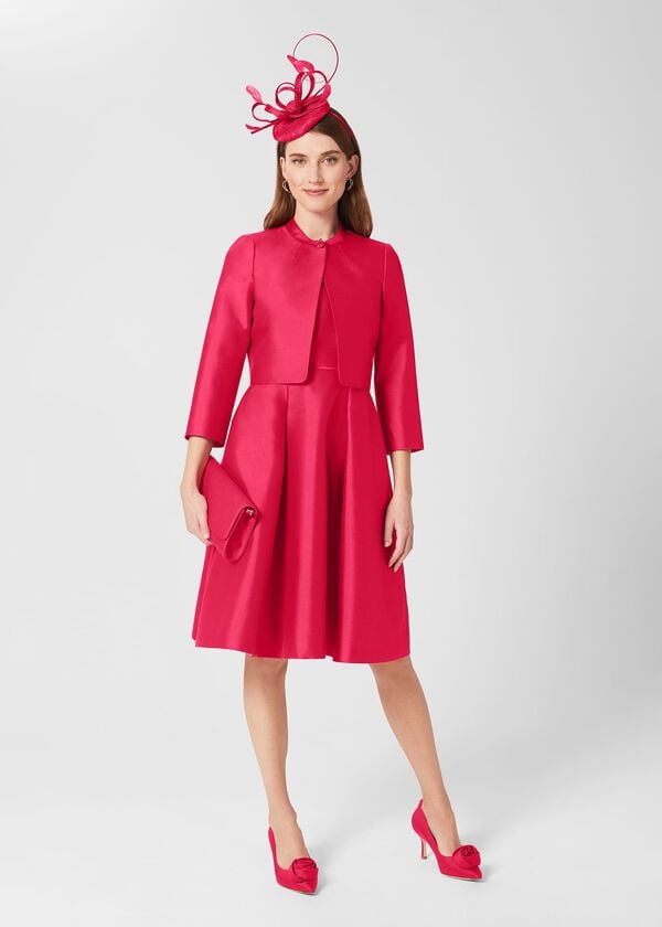 hobbs Julietta Silk Blend Jacket Fuchsia Pink