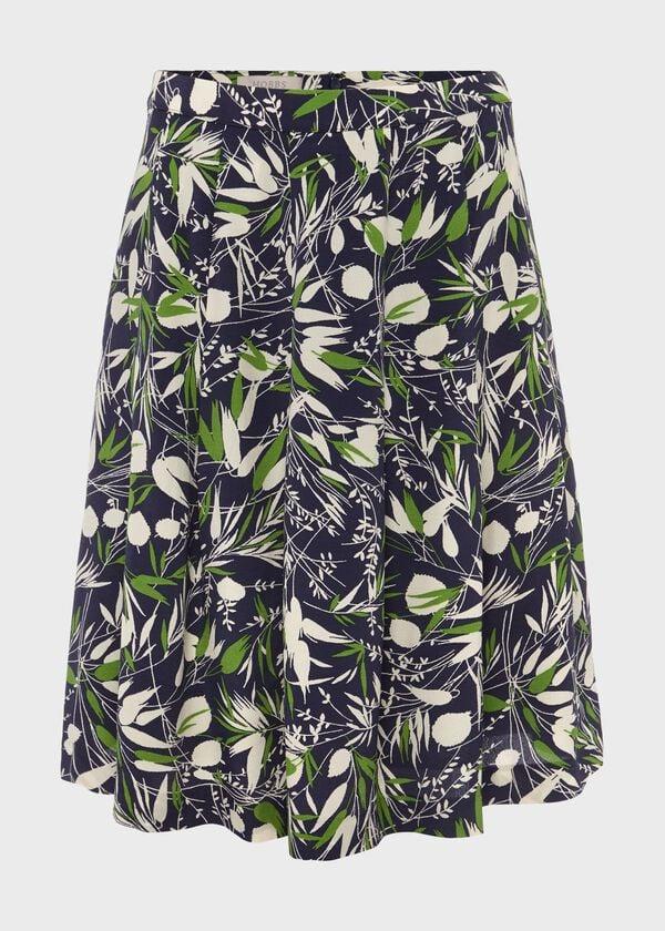 Hobbs Kadey Printed Skirt Navy Multi