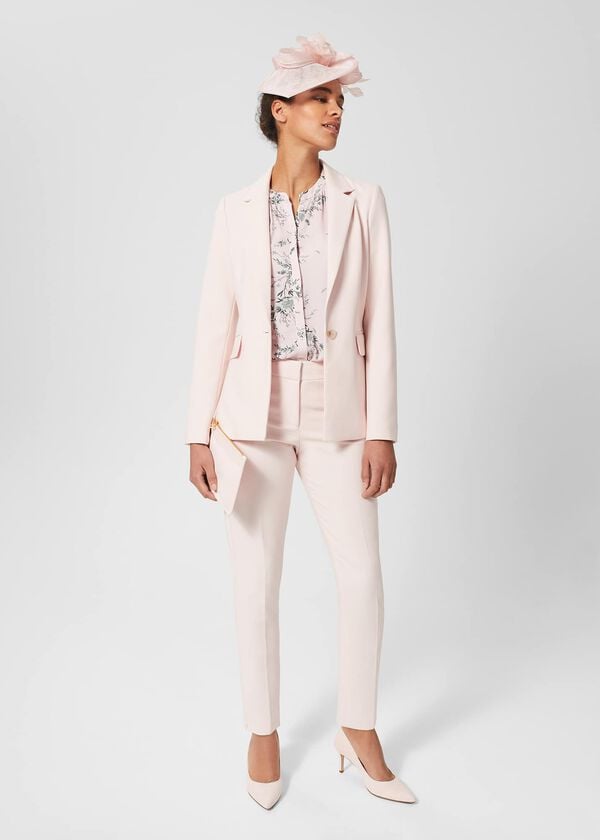 hobbs Kaia Slim Trousers Pale Pink