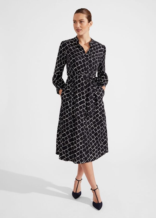 hobbs Kalani Dress Navy Ivory