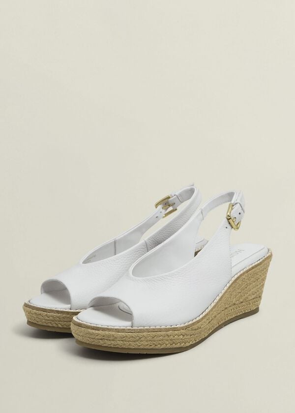 Hobbs Kali Leather Espadrilles Ivory