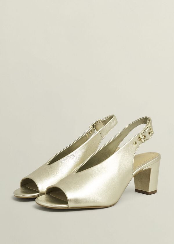 Hobbs Kali Leather Sandals Gold