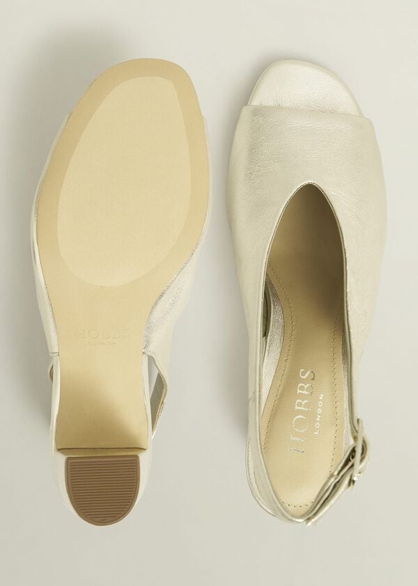 Hobbs Kali Leather Sandals Gold