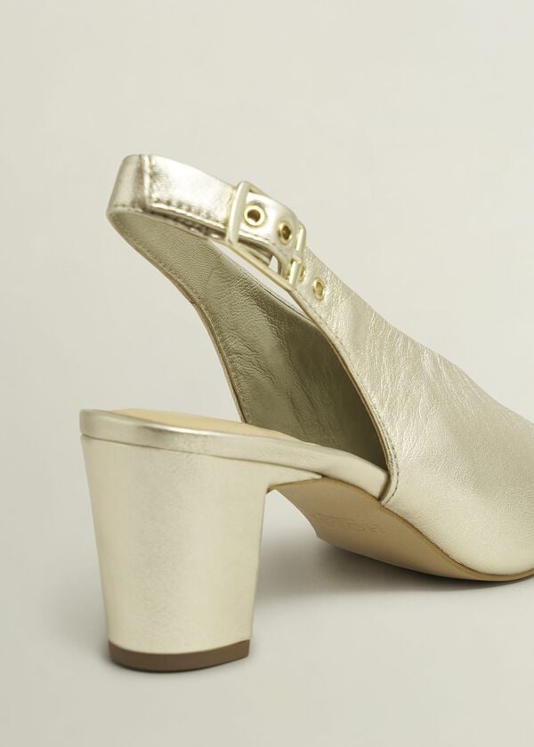 Hobbs Kali Leather Sandals Gold