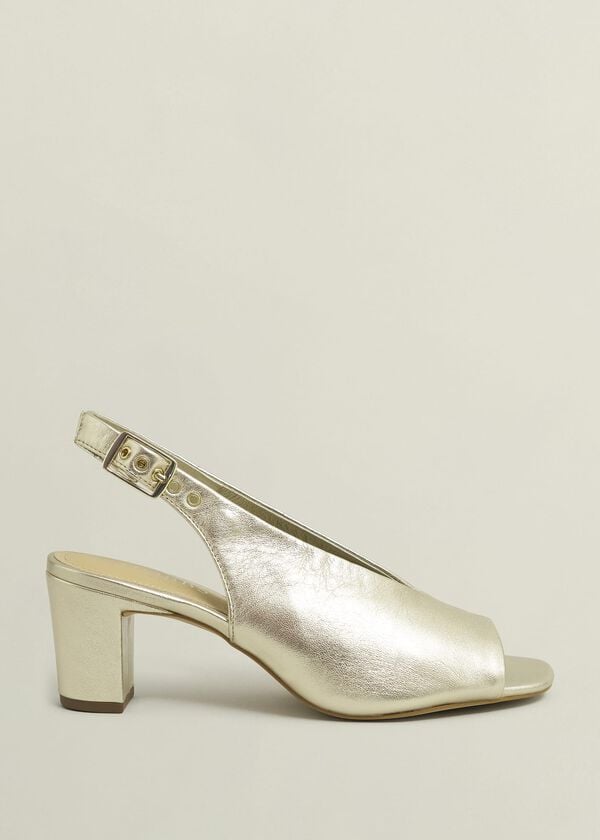 hobbs Kali Leather Sandals Gold