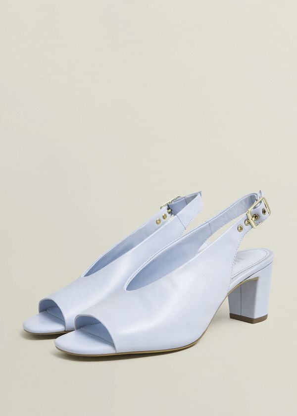 Hobbs Kali Leather Sandals Pale Blue