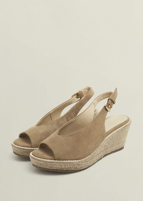 Hobbs Kali Suede Espadrilles Light Camel