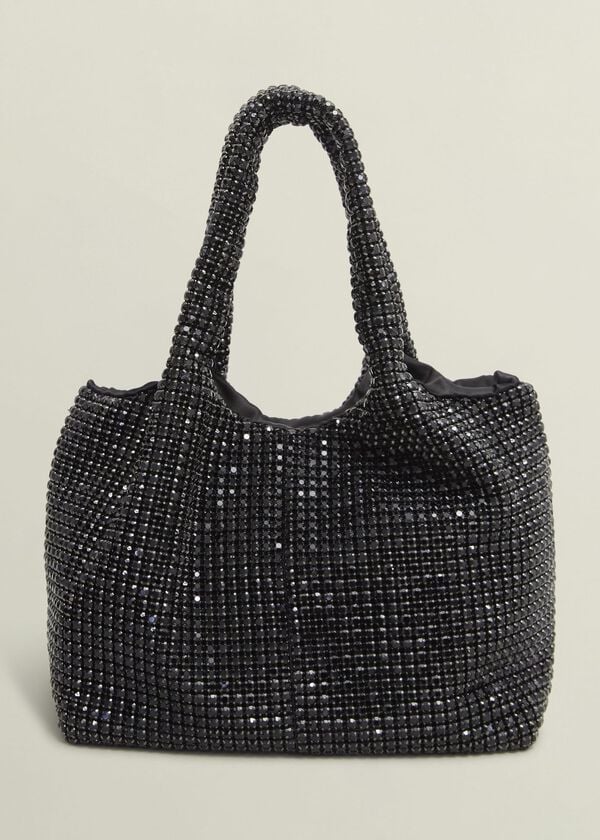 hobbs Kamala Jewelled Bag Black