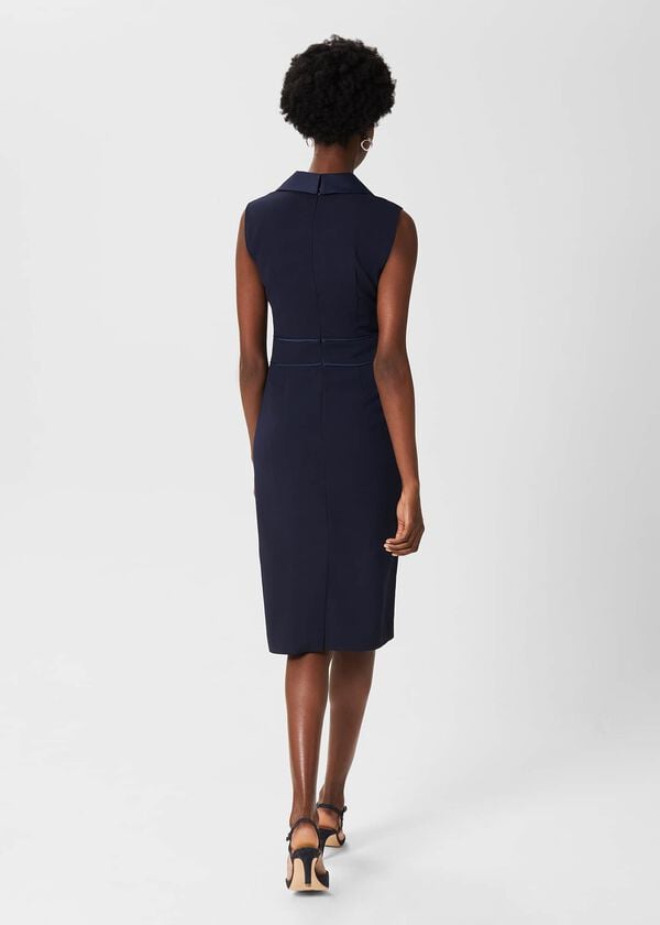 Hobbs Kara Tux Shift Dress Midnight Navy
