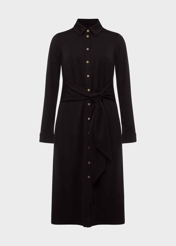 Hobbs Karina Belted Jersey Dress Black