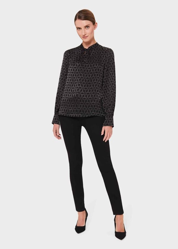 Hobbs Karina Blouse Black Gold