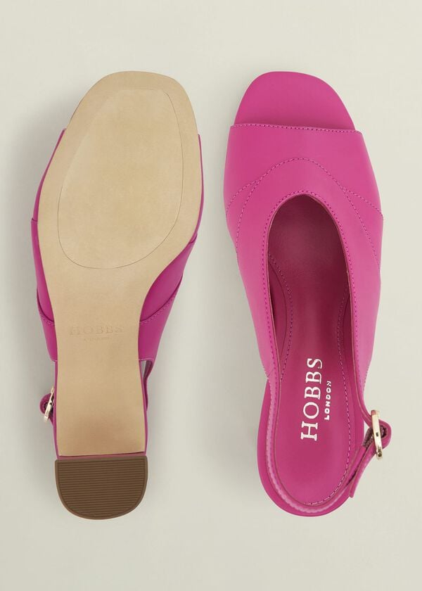 Hobbs Karina Leather Sandals Bright Pink