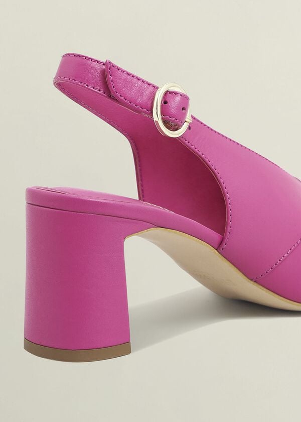 Hobbs Karina Leather Sandals Bright Pink