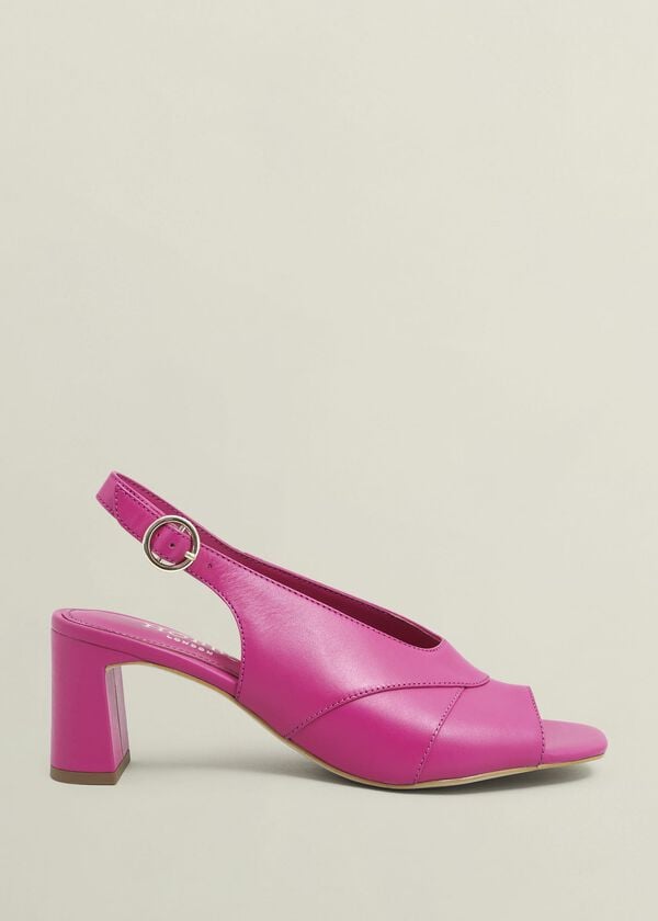 hobbs Karina Leather Sandals Bright Pink