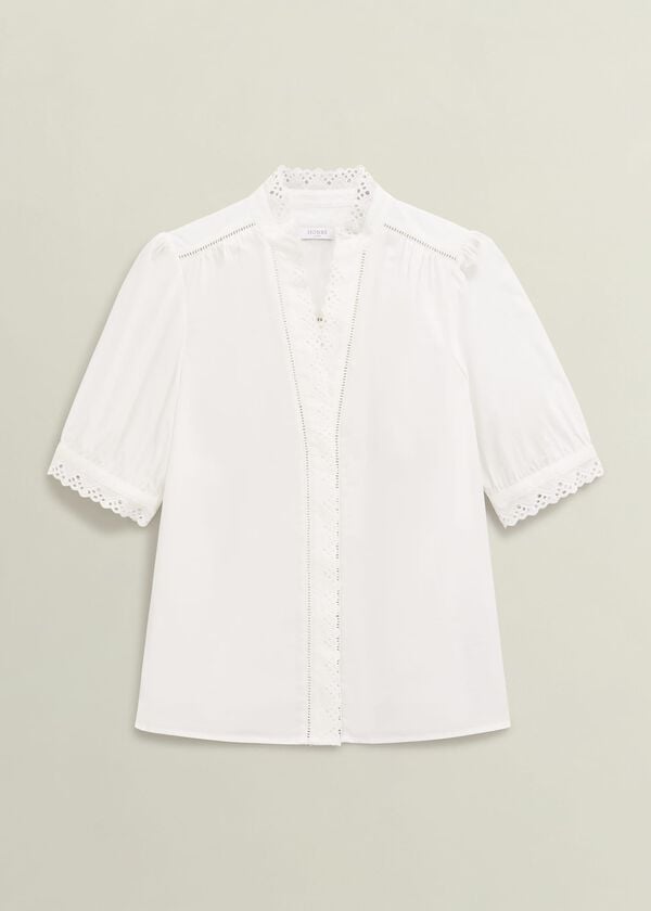 Hobbs Karis Cotton Blouse White