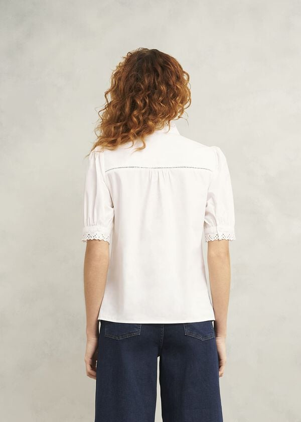 Hobbs Karis Cotton Blouse White