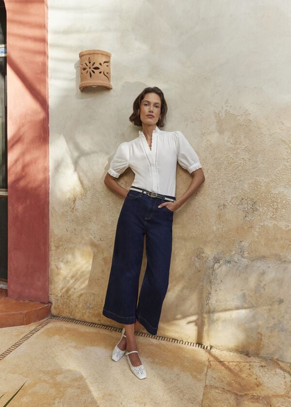 hobbs Karis Cotton Blouse White