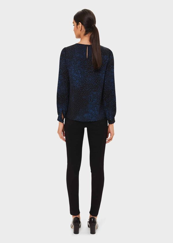 Hobbs Karissa Blouse Electrc Blu Blk