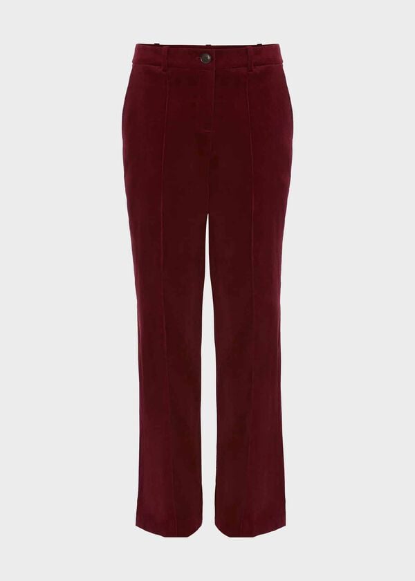 Hobbs Kassandra Cord Trousers Dark Red