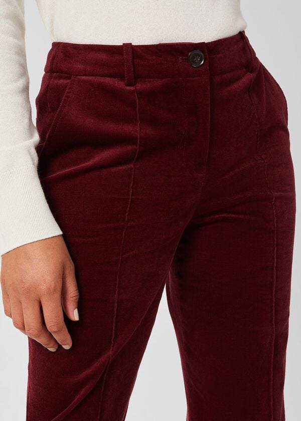 Hobbs Kassandra Cord Trousers Dark Red