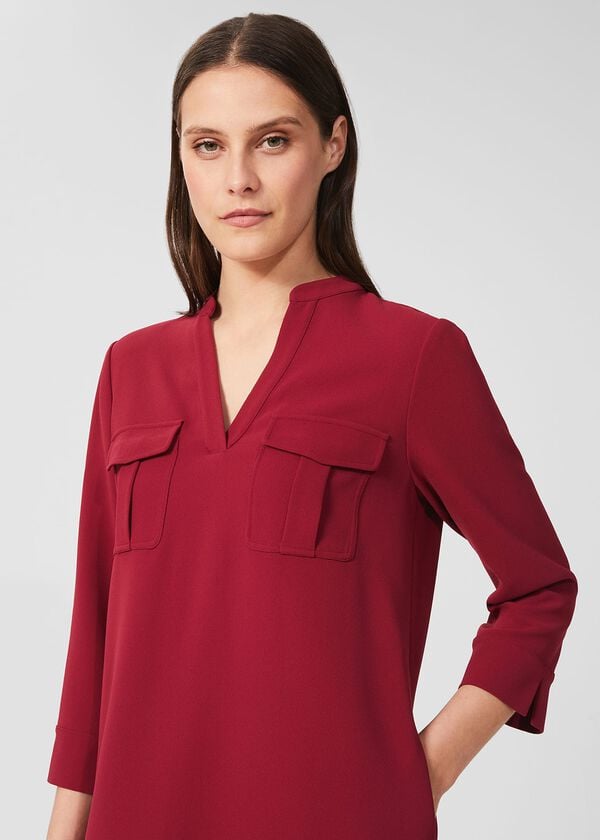 Hobbs Katelena Tunic Dress Berry Pink