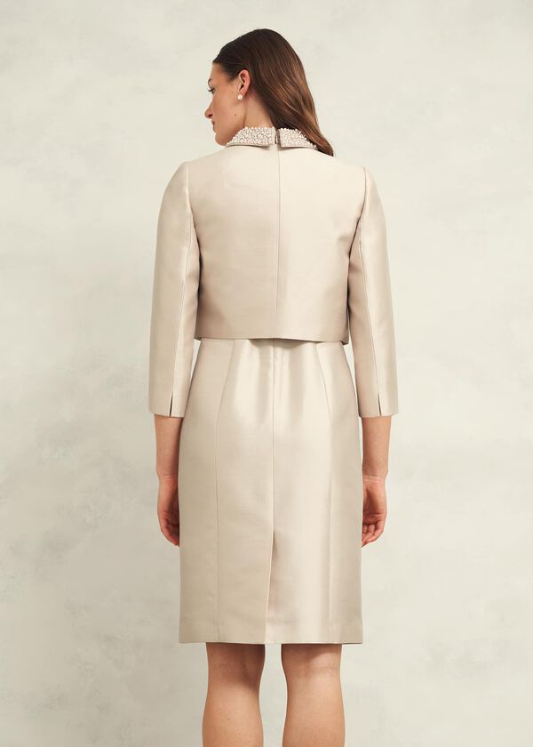 Hobbs Katherine Wool Silk Jacket Oyster