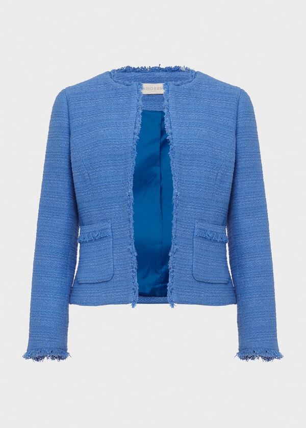 Hobbs Kathleen Boucle Jacket Pale Blue