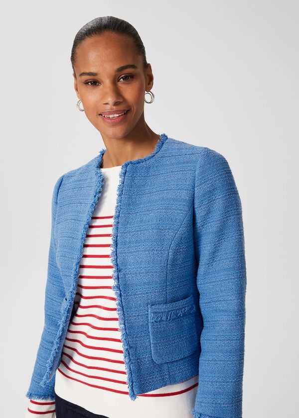 Hobbs Kathleen Boucle Jacket Pale Blue