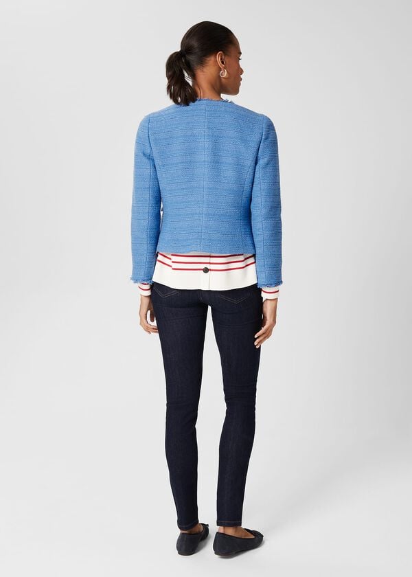 Hobbs Kathleen Boucle Jacket Pale Blue